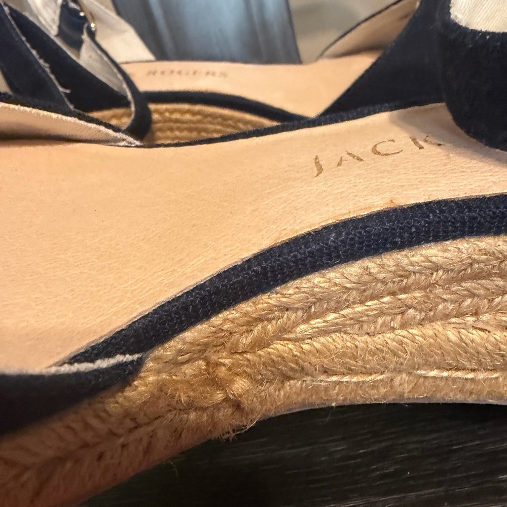 Jack Rogers Dark Blue Espadrille Wedges Sz 8 - Picture 7 of 12